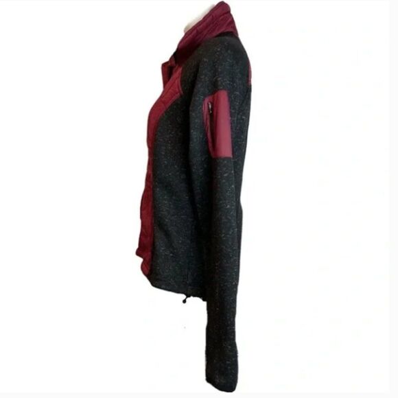 Women's Quilted Jacket - Red and Gray - Picture 6 of 8